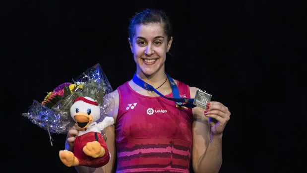 Carolina Marín, con la medalla de campeona de Europa