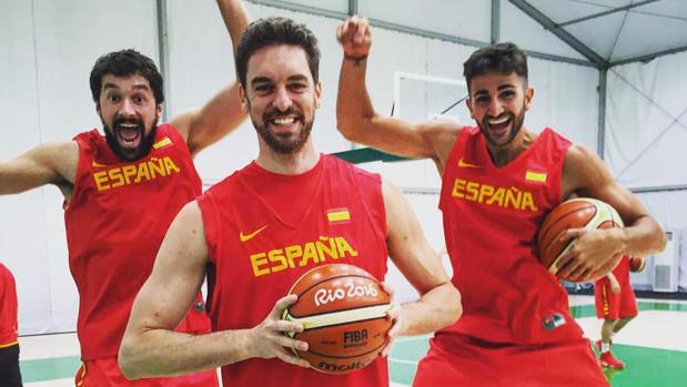 Sergio Llull, Pau Gasol y Ricky Rubio