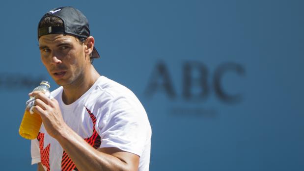 Rafael Nadal, durante un entrenamiento en la Caja Mágica