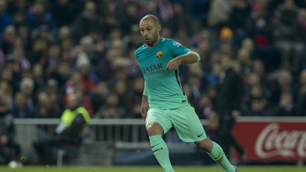 Javier Mascherano durante un partido del Barcelona esta temporada