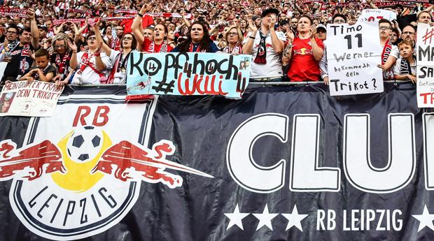 Aficionados del RB Leipzig, el pasado sábado en el partido ante el Bayern Múnich