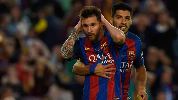 Leo Messi y Luis Suárez durante el partido ante el Eibar