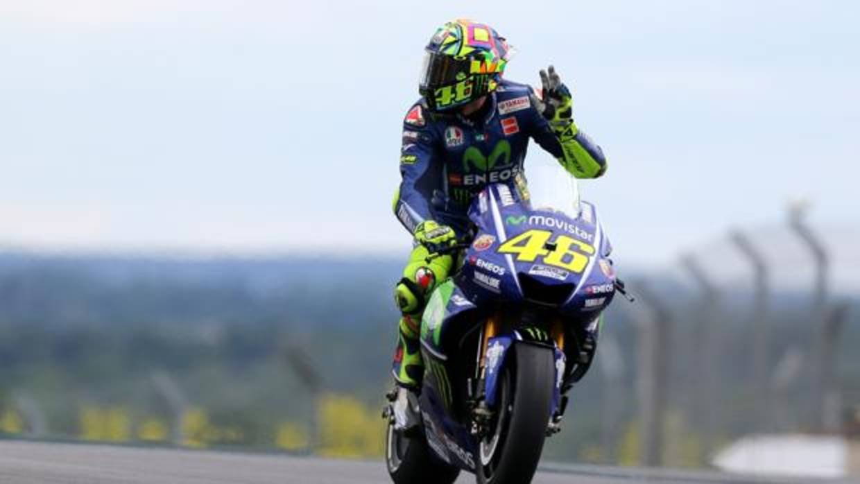 Valentino Rossi, durante la carrera en Le Mans el pasado fin de semana