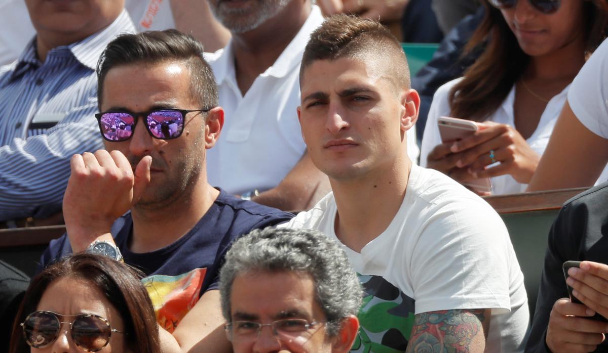 Marco Verratti esta semana pasada viendo un partido de tenis en Roland Garros