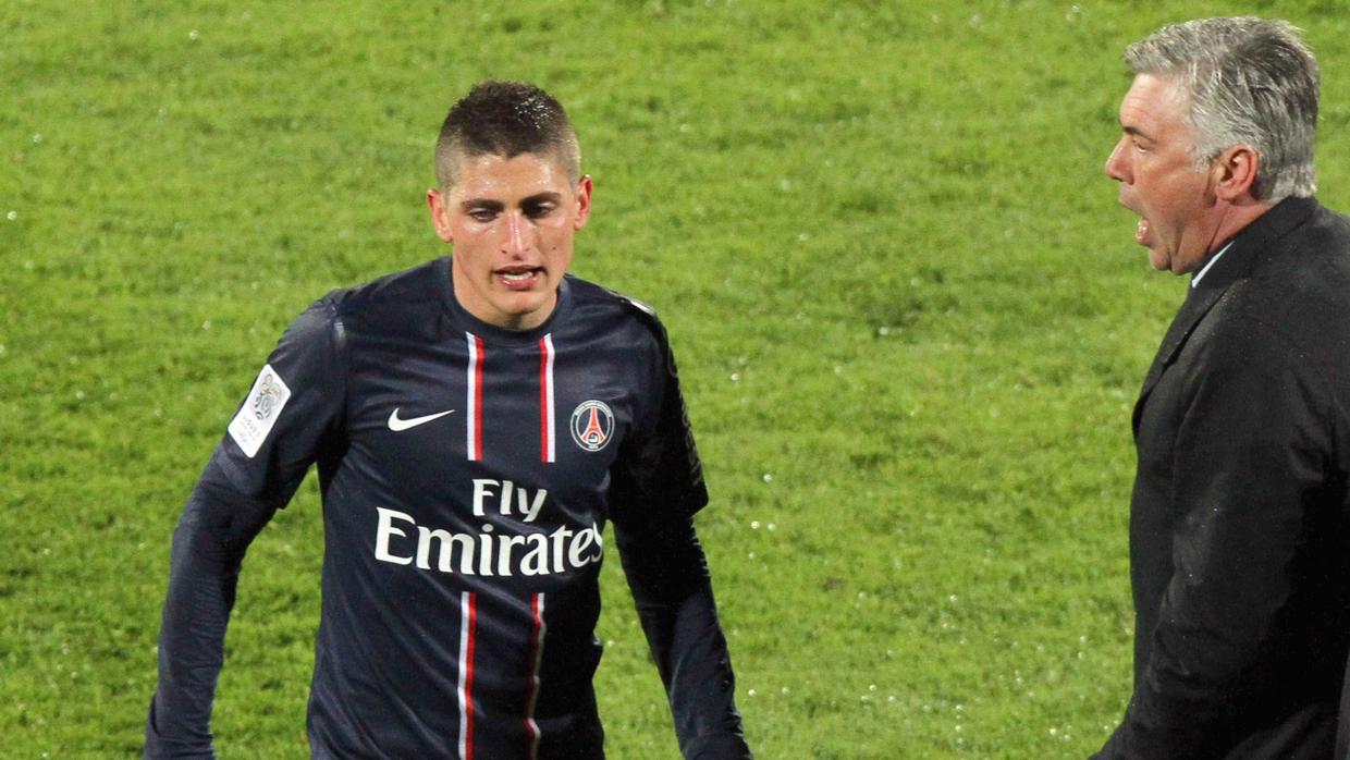 Marco Verratti durante uno de sus partidos con el PSG antes de la llegada de Unai Emery