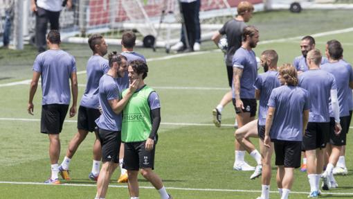 El Real Madrid en un entrenamiento.