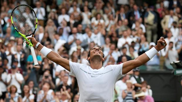 Rafa Nadal celebra la victoria ante Young