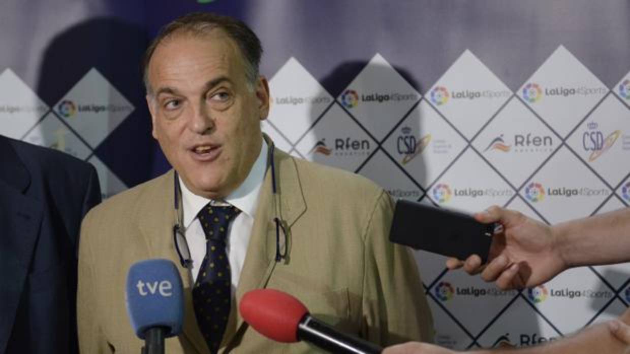 Javier Tebas, en un evento de La Liga el pasado año