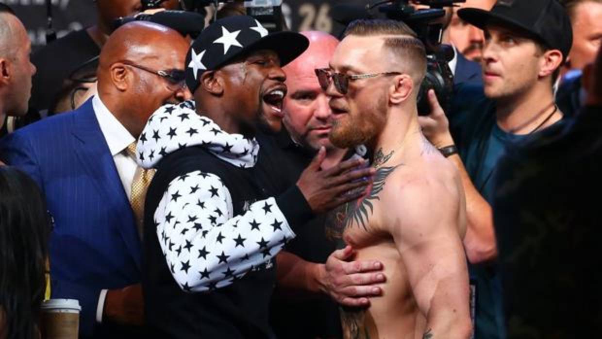 Mayweather y McGregor, durante uno de sus careos previos al combate del 26 de agosto