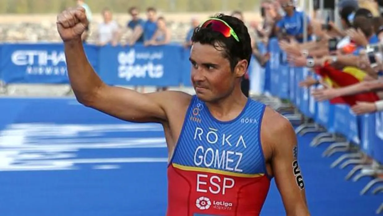 Javier Gómez Noya, en su triunfo en Abu Dhabi