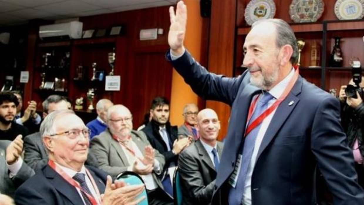 Paco Díez, el día de su elección como presidente de la Federación Madrileña de Fútbol