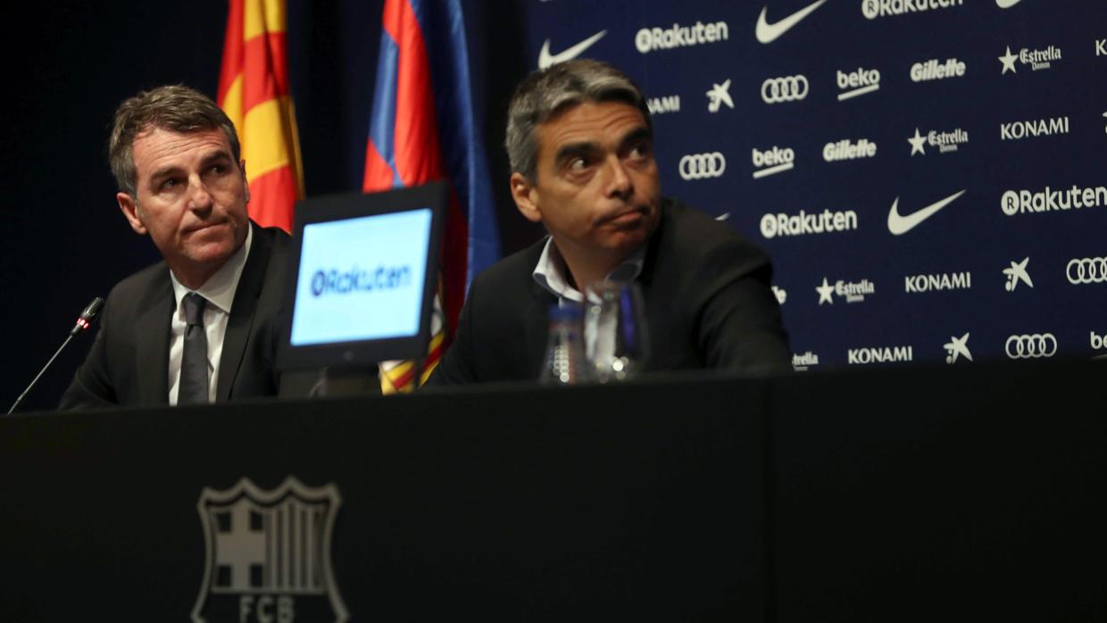 Robert Fernández y Albert Soler durante la rueda de prensa de este sábado
