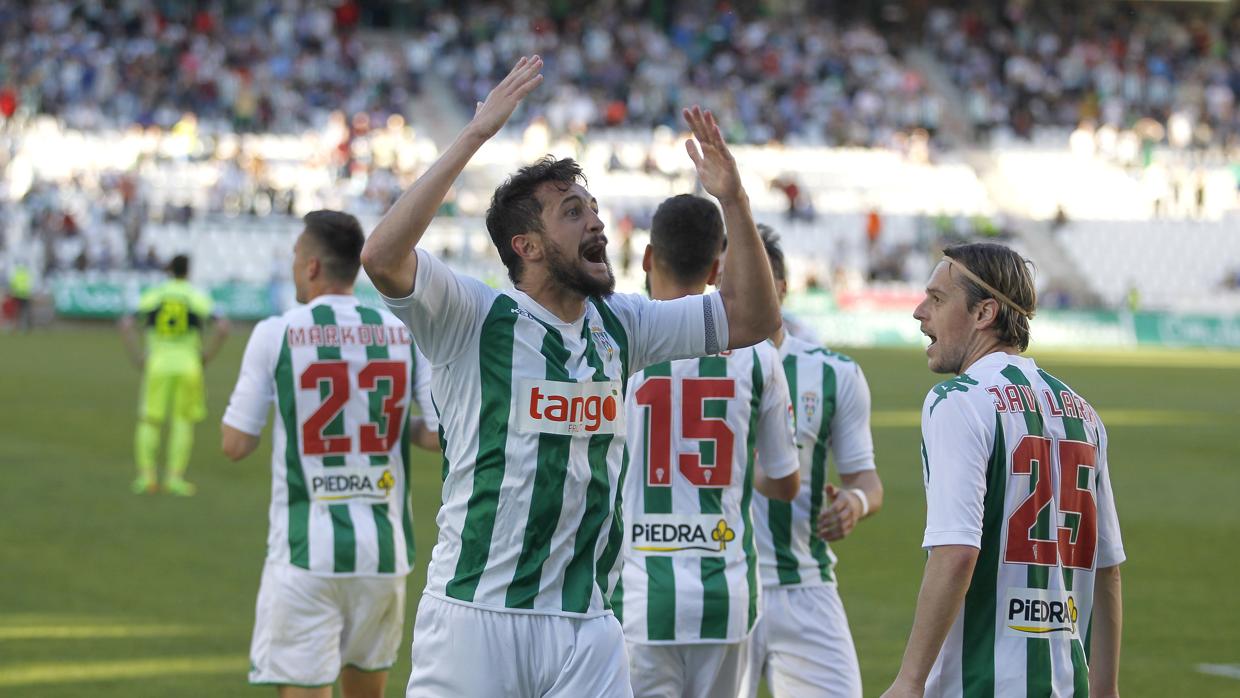 El Córdoba durante un partido de Liga 123