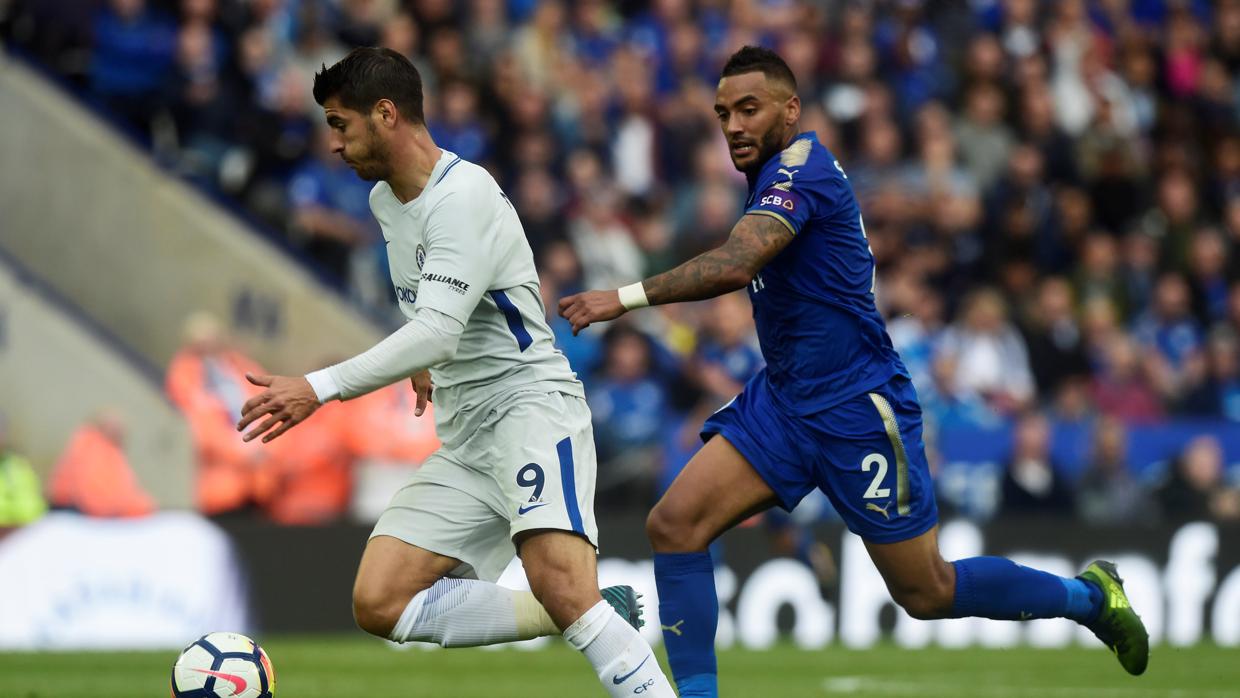 Morata durante el partido frente al Leicester