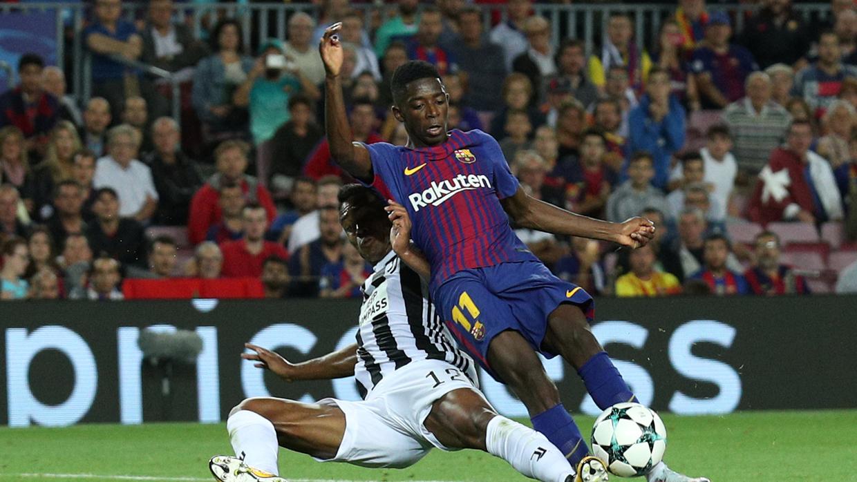 Ousmane Dembélé durante el partido que el Barcelona jugó ante la Juvetus