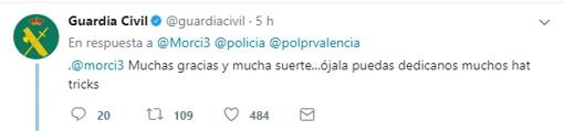 La dedicatoria de Morcillo a la Guardia Civil y la Policía