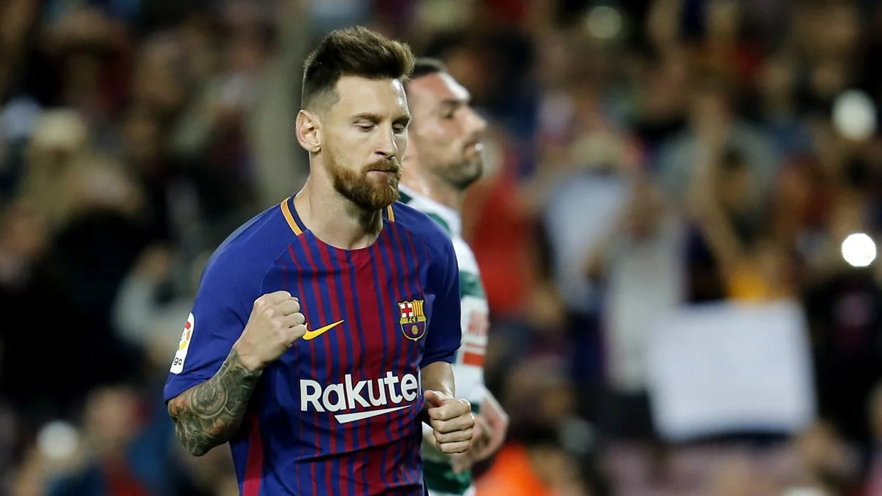 Lionel Messi celebra un gol esta temporada