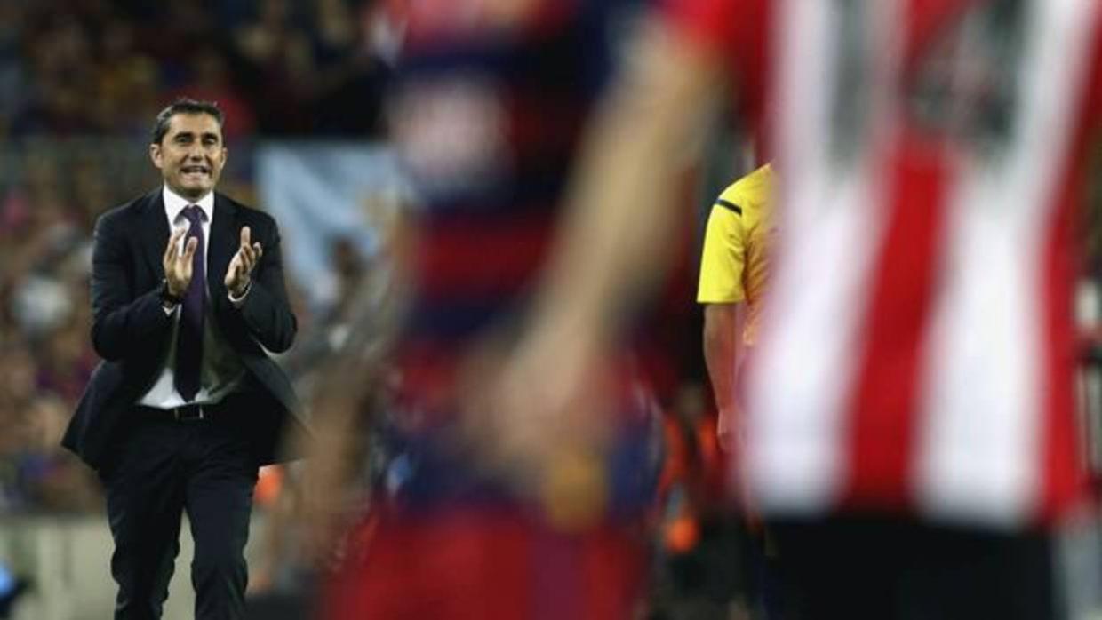 Ernesto Valverde durante un Athletic-Barça