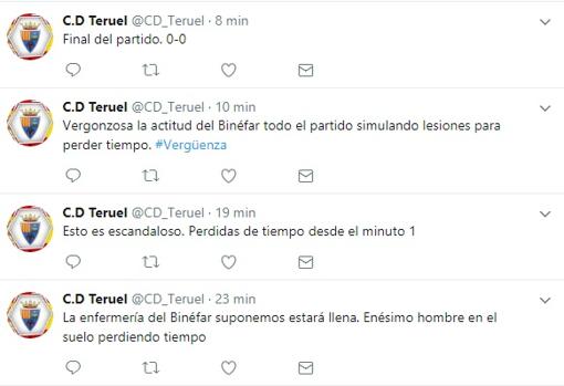 Los mensajes publicados en la cuenta del Teruel