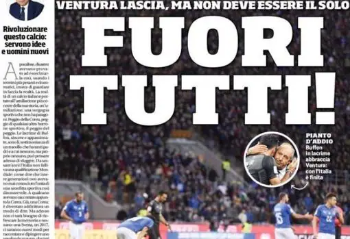 «Fin», «Fuera todos», la prensa italia carga contra su selección