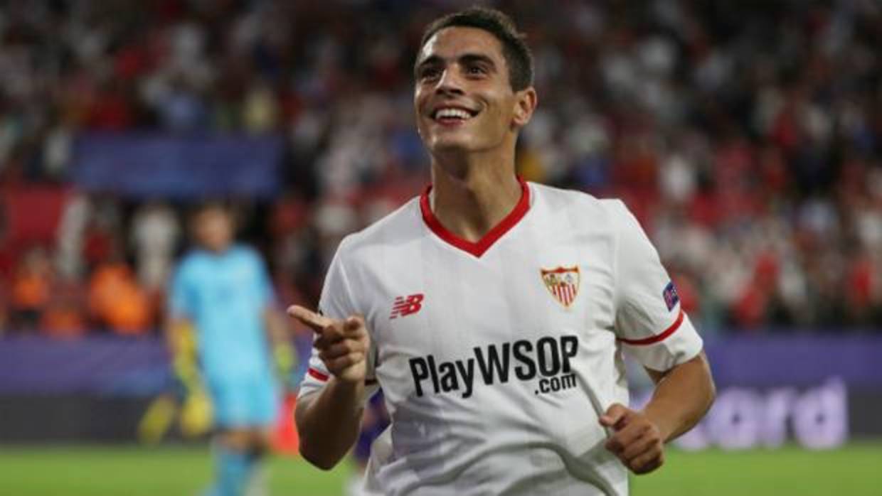 Ben Yedder celebra un gol ante el Maribor