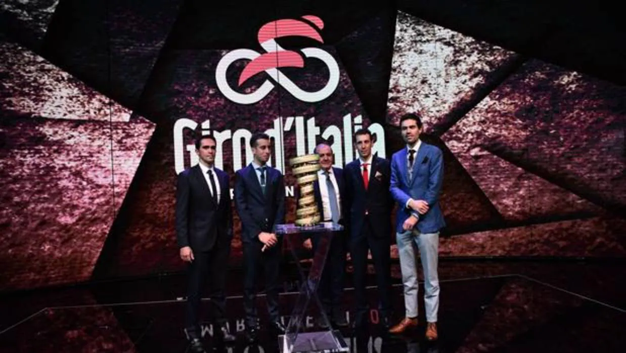 Imagen de la presentación oficial del Giro 2018, ayer en Milán