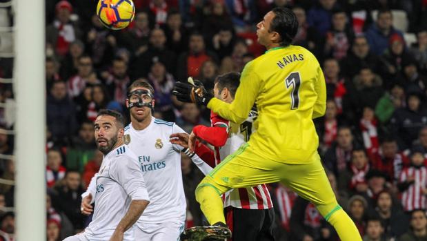 Keylor, el mejor del Madrid en San Mamés, pero no se destaca