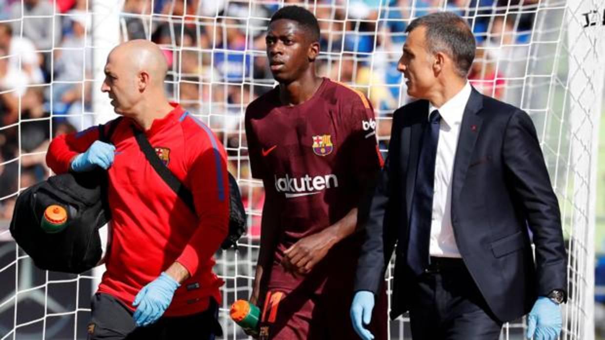 Dembélé se retira lesionado en el campo del Getafe