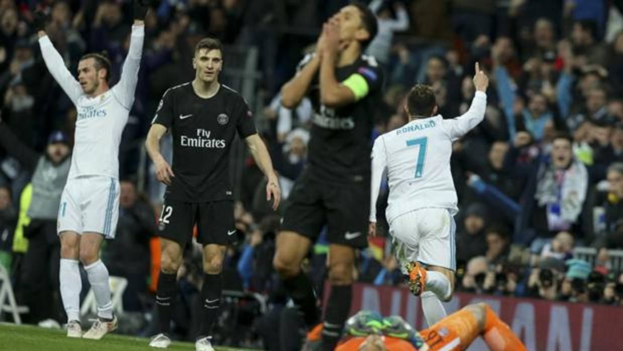 Cristiano Ronaldo celebra su gol contra el PSG