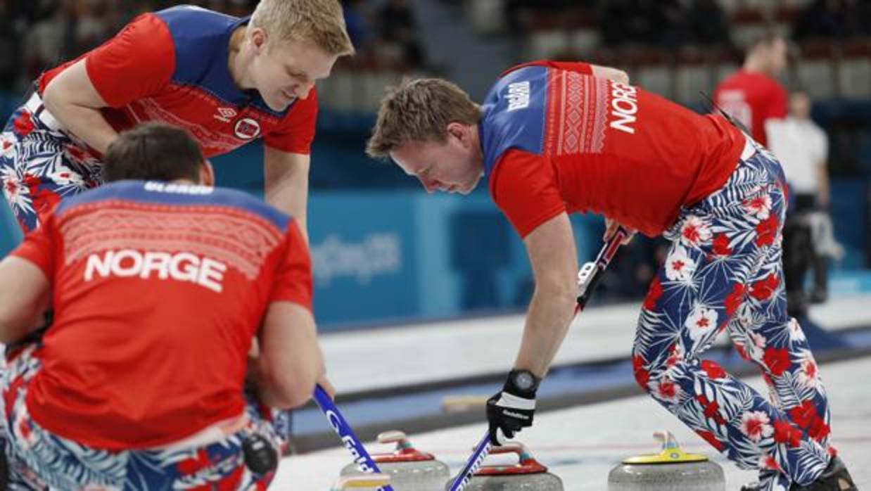 El equipo noruego de curling en los Juegos Olímpicos de Invierno 2018