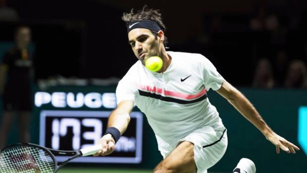 Roger Federer durante su participación en Rotterdam