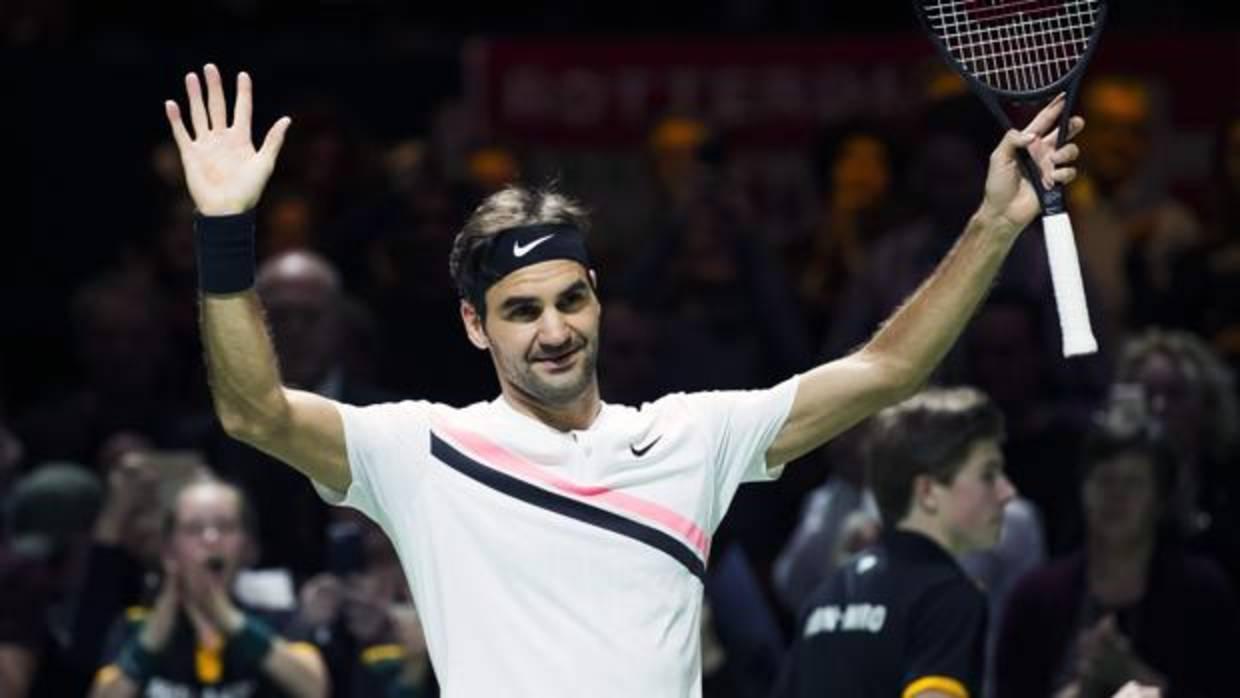 Roger Federer durante su participación en Rotterdam