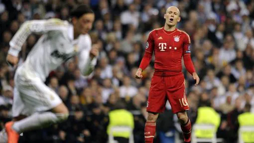 El holandés Arjen Robben en las semifinales de Champions contra el Madrid en 2012