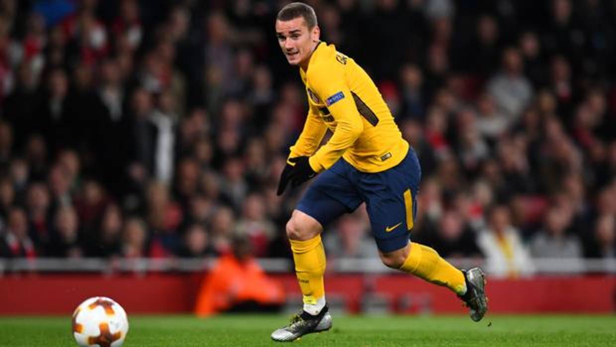 Griezmann, en el partido del Atlético frente al Arsenal, en la Europa League