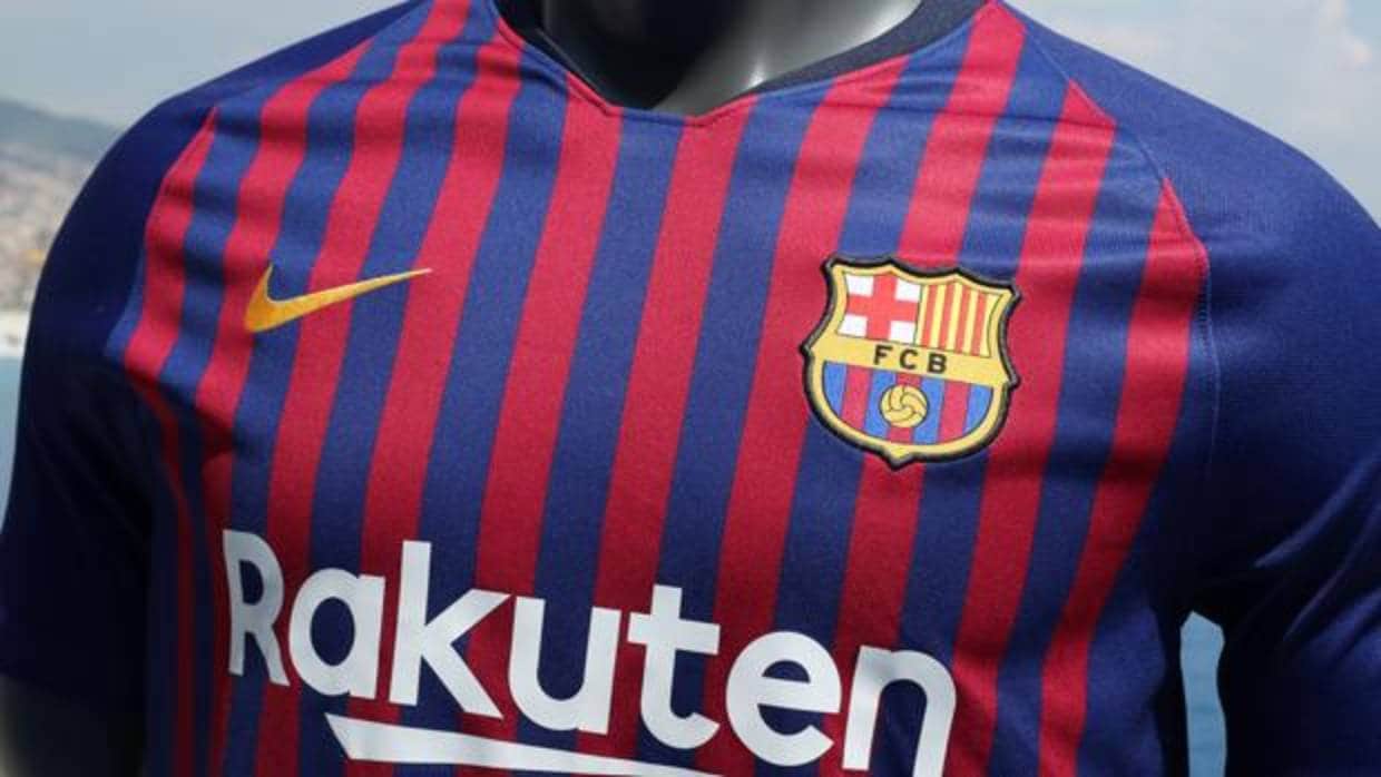 Detalle de la nueva camiseta del Barcelona