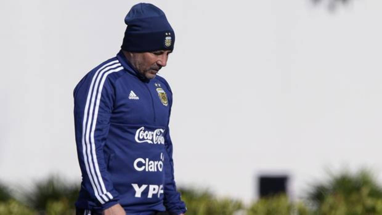 Sampaoli, durante la concentración de Argentina en Buenos Aires