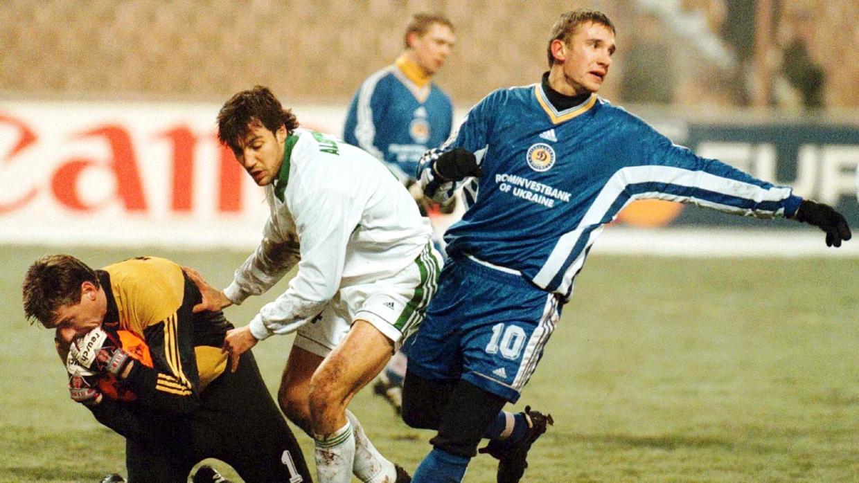 Andriy Shevchenko, durante un partido de Champions League con del Dinamo de Kiev
