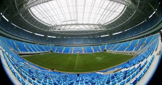 Imagen del interior del campo del San Petersburgo, estdio del Mundial de Rusia 2018
