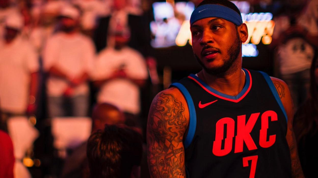 Carmelo Anthony durante un partido de la pasada temporada