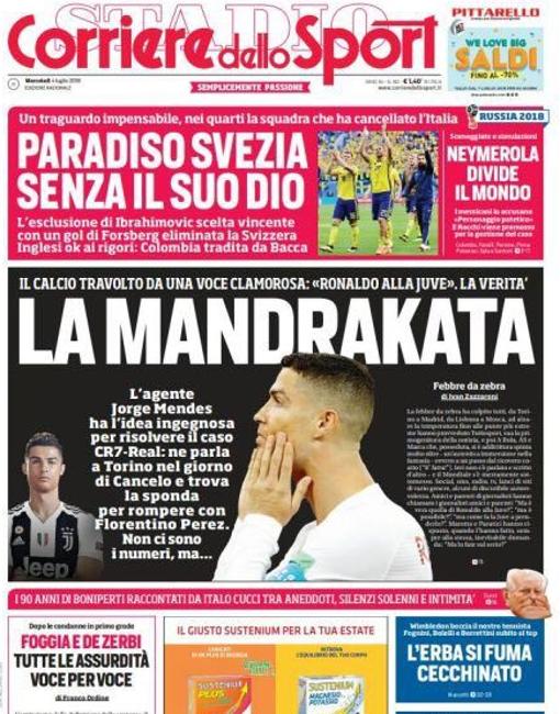 La prensa italiana se vuelca con el posible fichaje de Cristiano