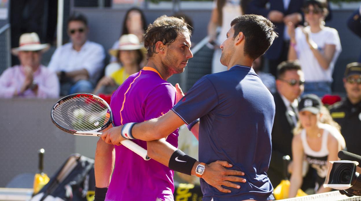 Nadal y Djokovic, en el Mutua Madrid Open de 2017