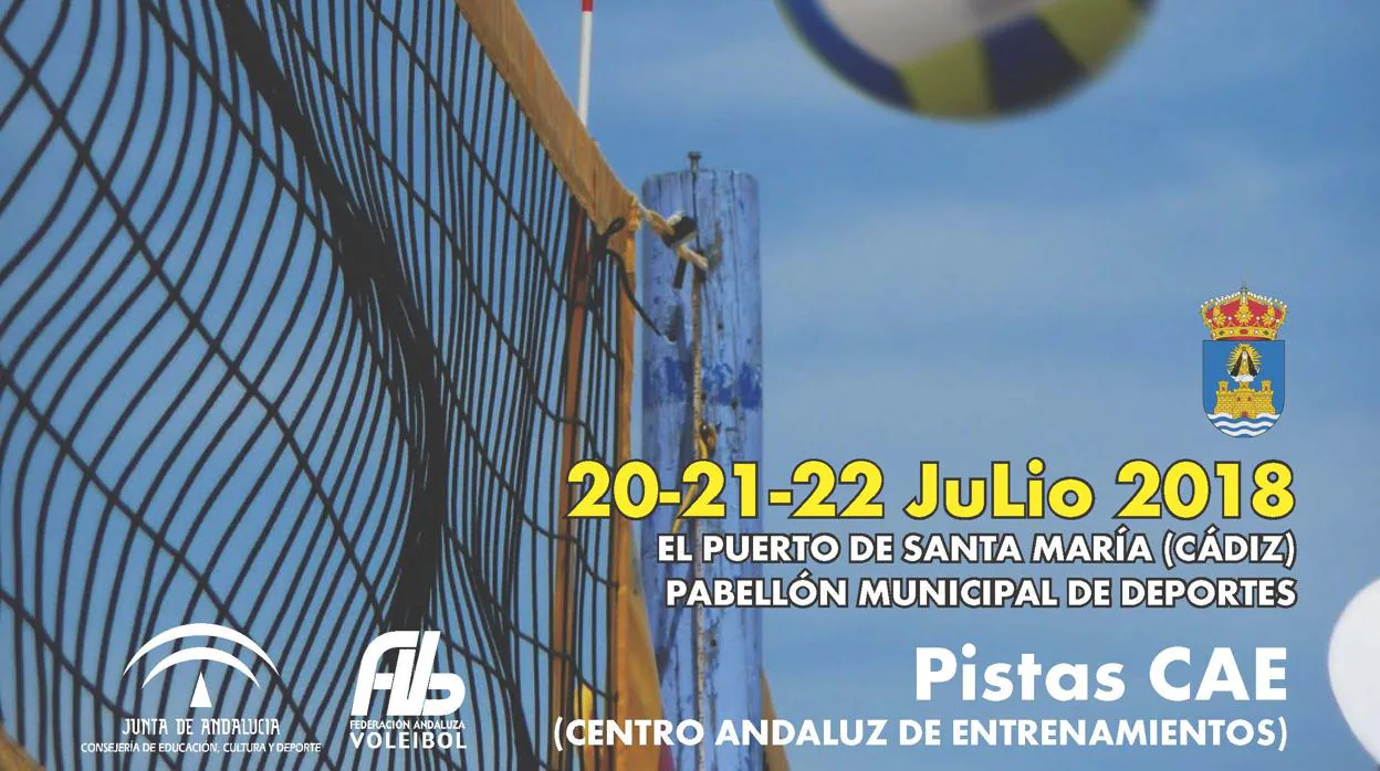 Cartel de presentación del Campeonato Andaluz Infantil de Voley Playa en el Puerto