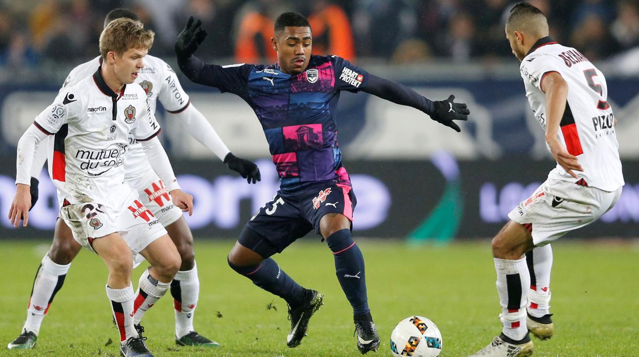 Malcolm durante un partido del Girondins de Burdeos