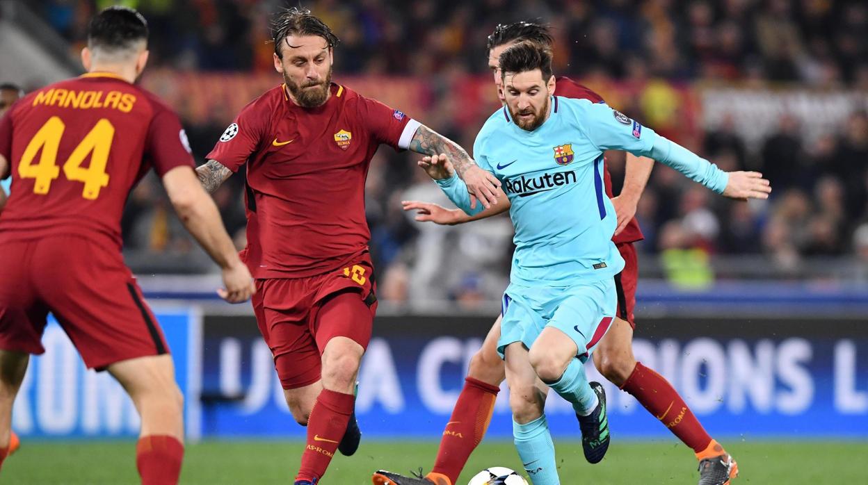 Messi, durante la vuelta de cuartos de final de la Champions League 2017-2018