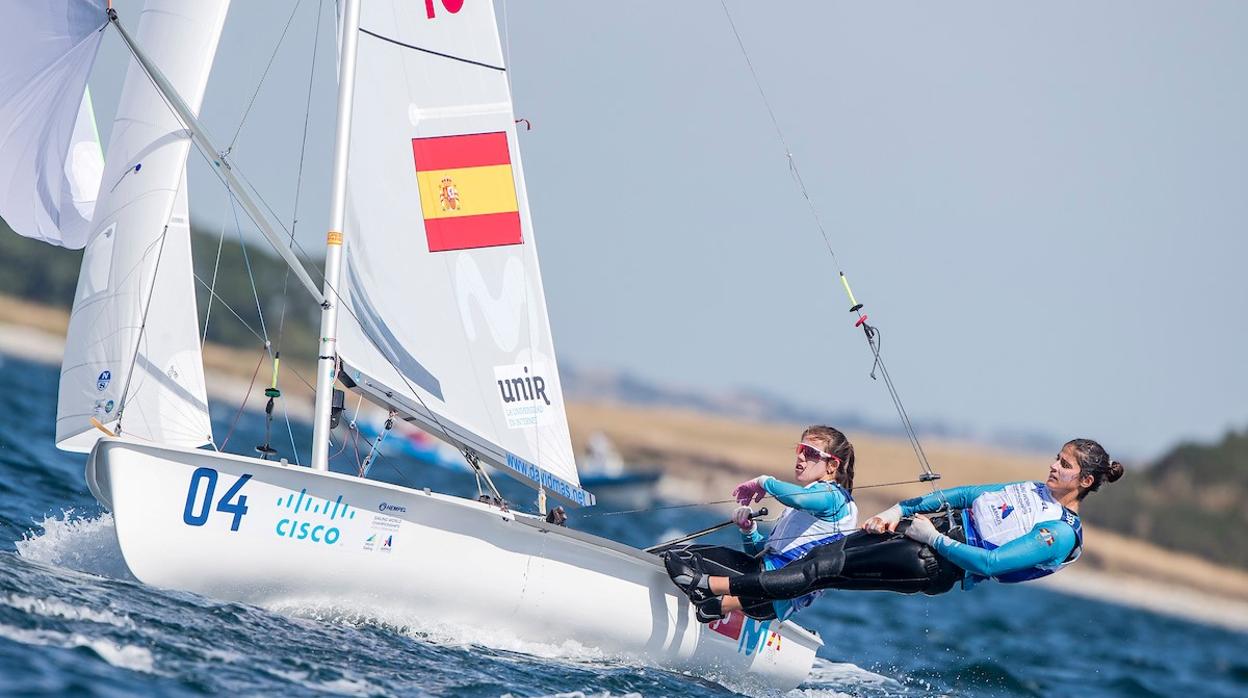 Jordi Xammar y Nicolás Rodríguez en tercera posición de la clase 470 en Aarhus