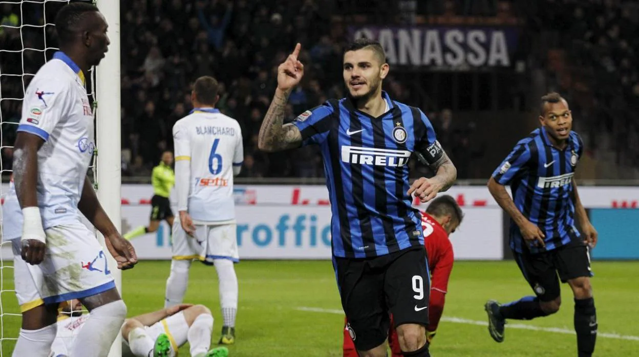 Icardi celebrando un gol con el Inter de Milán