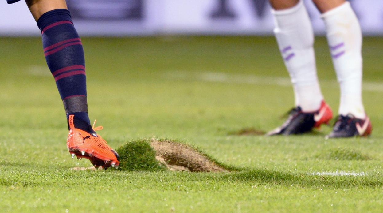 El césped de Zorrilla, en el partido Valladolid-Barcelona