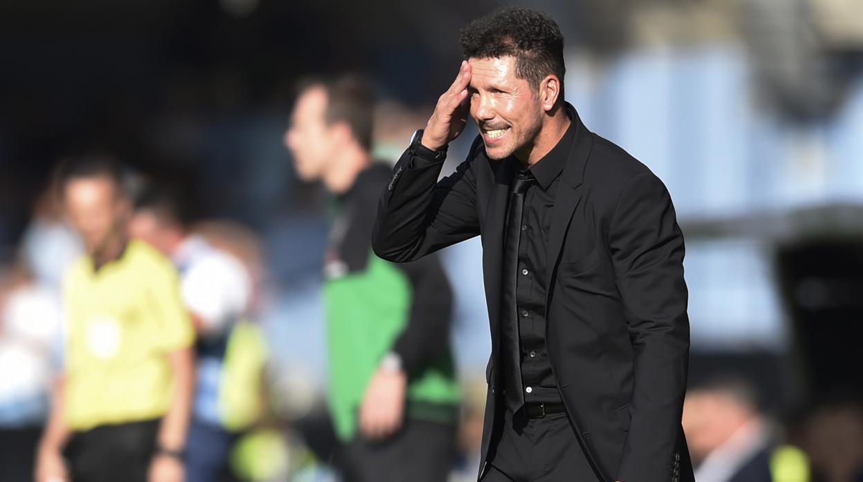 Diego Simeone, el sábado en el partido ante el Celta