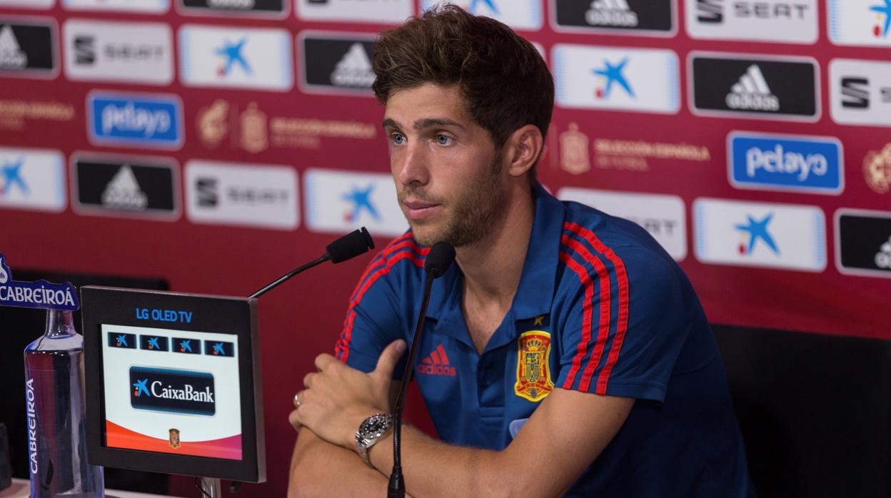 Sergi Roberto, en rueda de prensa de la selección española