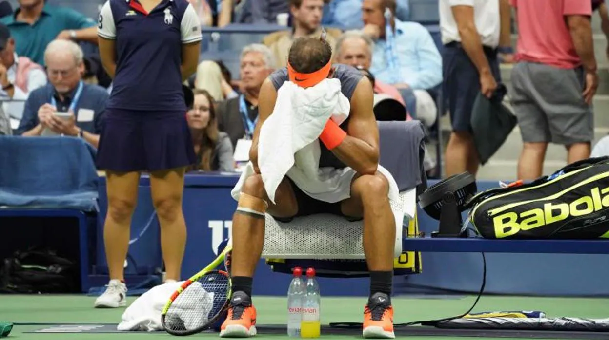Rafa Nadal lamenta su lesión en el US Open de 2018